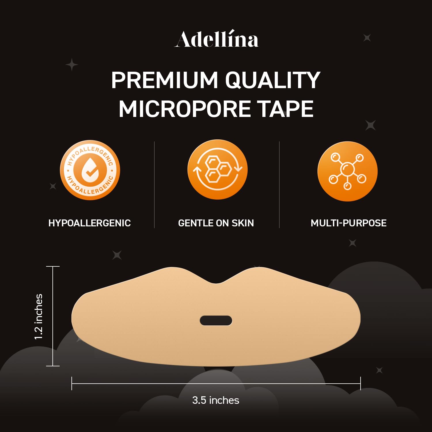 Key benefits of Adellina lip-shaped micropore mouth tape including comfort, breathability, and secure fit