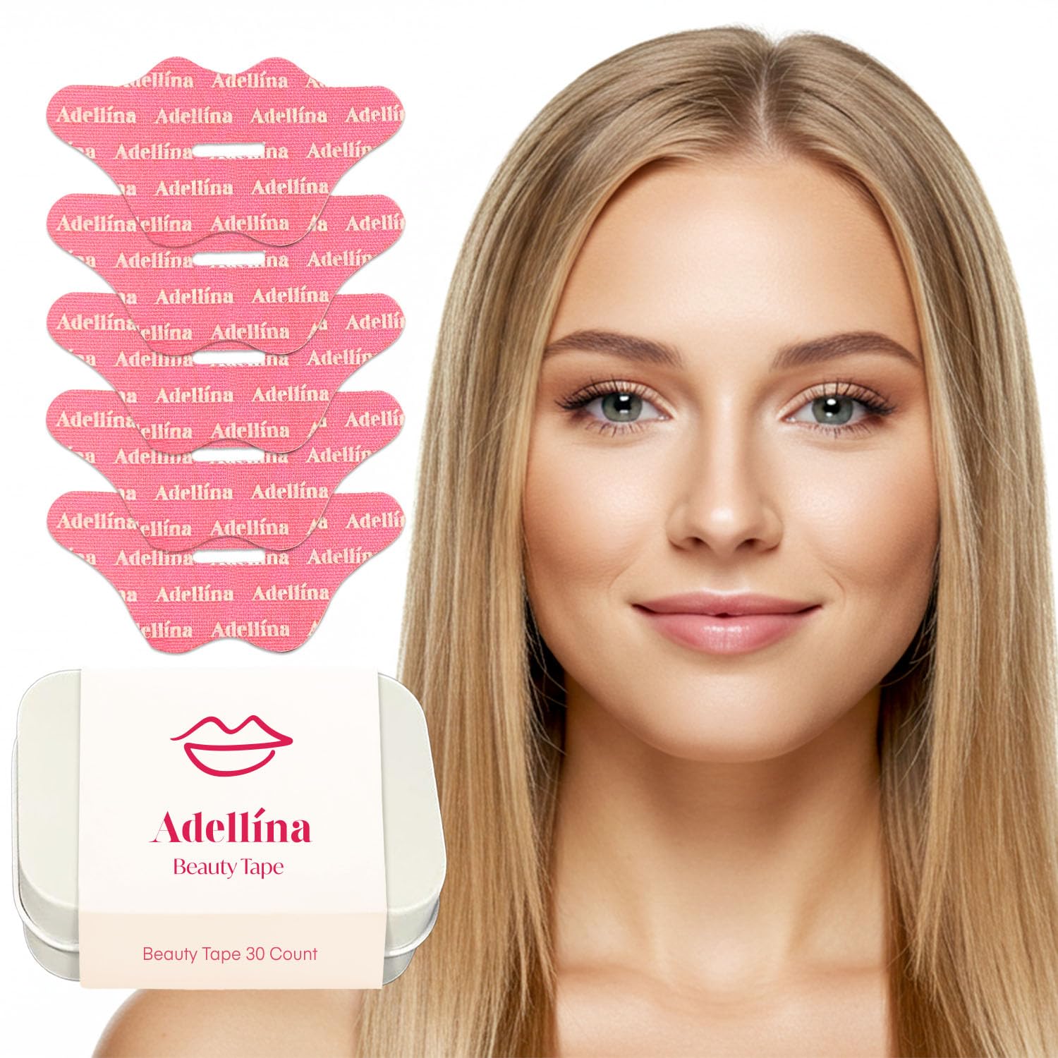 Beauty Mouth Tape for Sleeping – Face Lift & Skin Tightening Tape for Sleeping Promotes Sculpted Jawline, Reduces Fine Lines & Wrinkles, 30 Count
