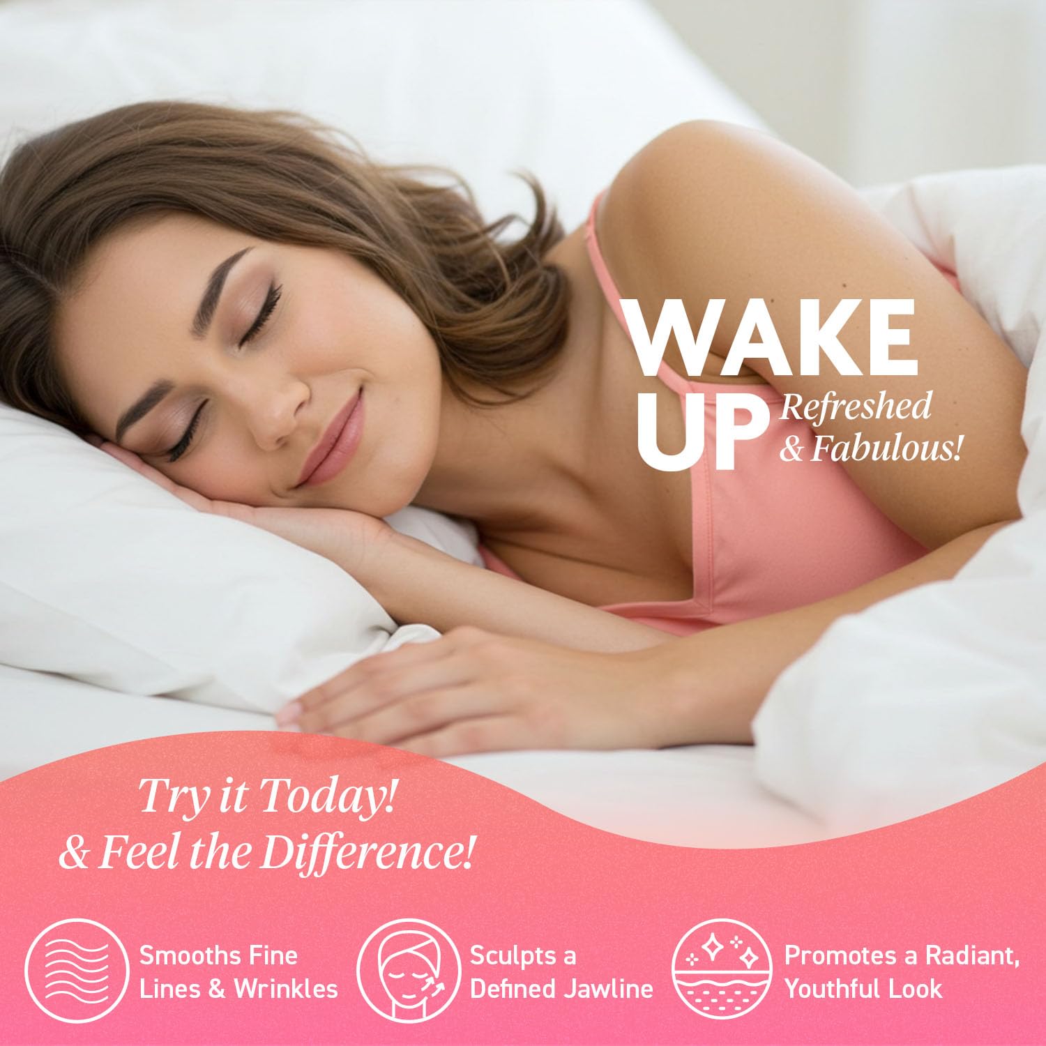 Beauty Mouth Tape for Sleeping – Face Lift & Skin Tightening Tape for Sleeping Promotes Sculpted Jawline, Reduces Fine Lines & Wrinkles, 30 Count