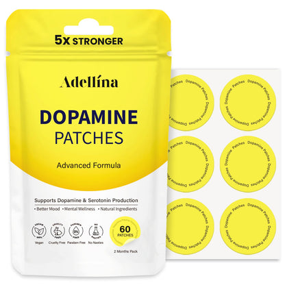 Dopamine Patches Extra Strength 60 Count: Mood Boost Patches for Daily Mental Wellness - Supports Dopamine &amp; Serotonin Balance for Men Women, 2Months Pack