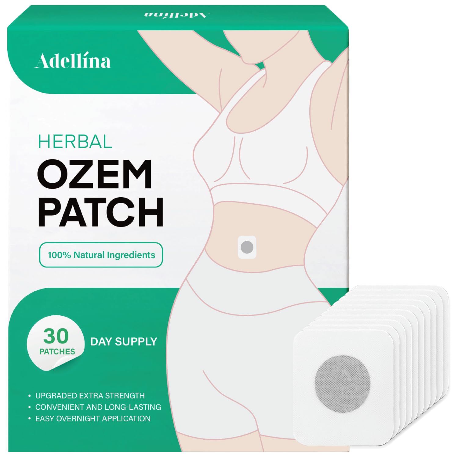 Rejuvacare Ozempatch for Women: Body Patch Para Bajar De Peso- Bodypatch Natural herbal Ingredients for Women Girls 30 pcs